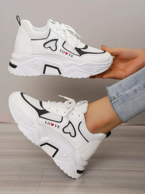 Deals4you Sneakers For Women(White, Black , 3)