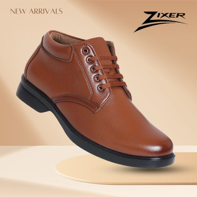 Zixer Premium Formal Shoe/Office-Ready /Timeless Leather Lace Up For Men(Tan , 10)