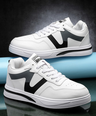 asian Casual Sneaker Shoes For Men | Stylish and Comfortable | Sydney-01 Sneakers For Men(White, Black , 10)