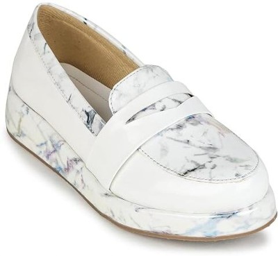 Kenill Loafers For Women Casuals For Women(White , 8)