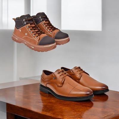 KRITON Trendy & Durable Men’s Boots – Perfect for Everyday Wear Boots For Men(Brown, Tan , 9)