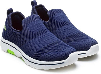 action Athleo ATG 487 Comfortable Lightweight Breathable Sports Slip On Running Shoes For Men(Navy, Green , 6)