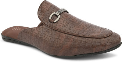 House of Pataudi Mules PU Formal Slip-On TPR Sole Slip On For Men(Brown , 9)