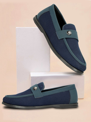 P R SHOES Comfortable|Lightweight|Perfect Style Loafers For Men(Blue , 9)