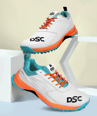 DSC Cricket Shoes For Men(Orange, White , 12)