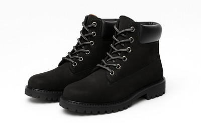 Partner Mens Black outdoor boots | durable lace -up design | everyday comfort Boots For Men(Black , 9)