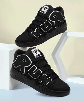 RUN SEVEN High Top Lace High Tops For Men(Black , 10)