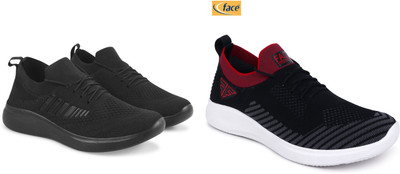 Face Stylish Sports Shoes for Men – Ideal for Running, Gym & Training Sneakers For Men(Black, Black , 10)