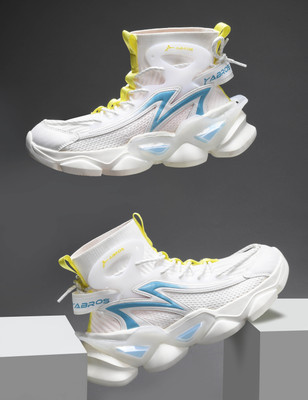 Abros YAMA-O Chunky Sole High-Top Sneakers For Men(White , 6)