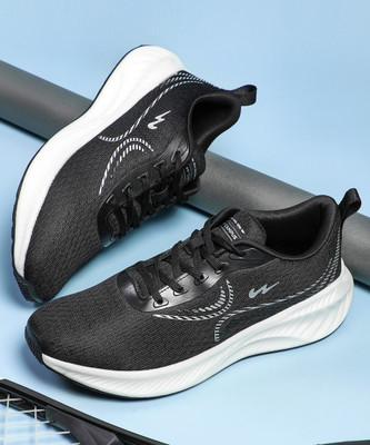 CAMPUS SLAKE Men's Sports Shoes | Memory Extra Bounce Insole | Mesh Upper | Lace-Up Running Shoes For Men(Black , 8)