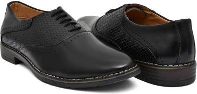 Vithariya International Synthetic Leather Formal Shoes Lace Up For Men(Black)
