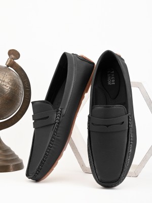 Mast & Harbour Men Solid Colour Casual Loafers Mocassin For Men(Black)