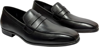 Feet First Genuine Leather Casual Slip-on Loafer Loafers For Men(Black , 8)