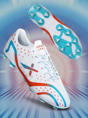 VECTOR X Ignite 2.0 Synthetic leather Fully Embossed Upper|TPU Sole Soccer Studs Football Shoes For Men(White , 9)
