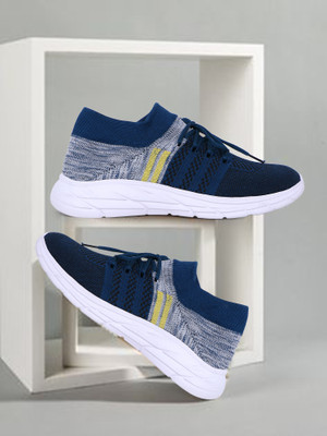 Skytrap Light Weight EVA Sole Stylish & Comfortable Running, Walking, Gyming, Dancing Slip On Sneakers For Men(Blue , 8)