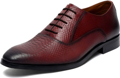 LOUIS STITCH Mens Rosewood Handmade Formal Derby Lace Up Italian Leather Shoes (EUSNRW) Derby For Men(Maroon , 9)