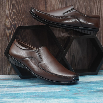 STIFRON SLIP ON Synthetic leather shoes for men|Light weight comfort| latest shoes Outdoors For Men(Brown , 7)