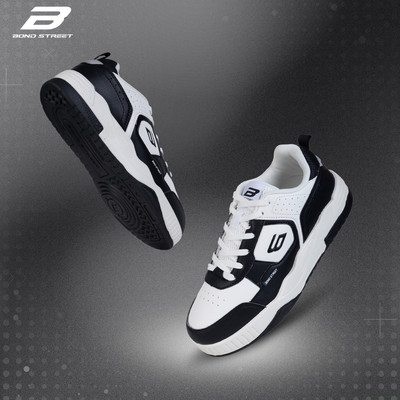 Bond Street Men's Casual Sneakers | Stylish & Comfortable Fashion Sneakers For Men(Black, White , 9)