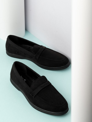 Inc.5 Party Wear Solid Round Toe Loafers Loafers For Men(Black , 6)