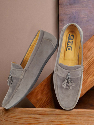 Ryko Mens Grey Casual Loafer Shoes Classic Comfortable Slip On Penny Loafers Loafers For Men(Grey , 9)