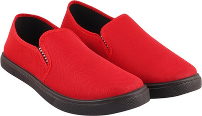 gargcreation Simple Slip On Sneakers For Men(Red , 9)
