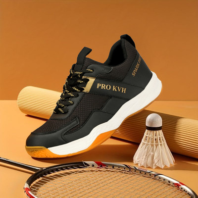PRO KVH Spark Pro Memory Foam Non-Marking Gum Sole Shoes Squash & Table Tenni Badminton Shoes For Men(Black , 11)
