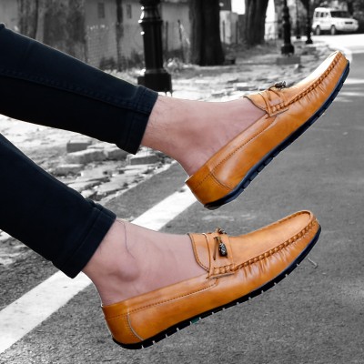 LE GREEM Comfortable|Ultra Light Weight|Breathable Loafers For Men(Tan , 6)