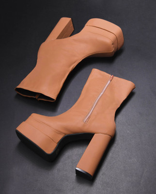 TRYME Boots For Women(Tan , 6)