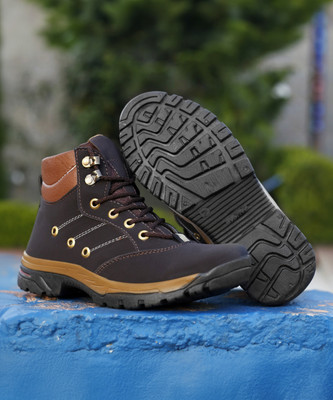 Kraasa Climber Boots For Men(Brown , 6)