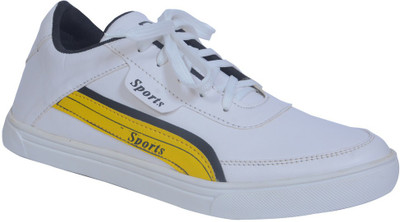 ADIISH Sneakers Stylish Shoes for Men's/Boy's (6) Sneakers For Men(White, Yellow , 7)