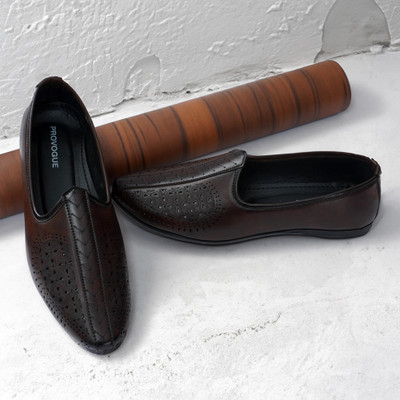 PROVOGUE Trendy Synthetic Leather Loafers for Men | Lightweight & Ultra Comfortable Loafers For Men(Brown , 8)
