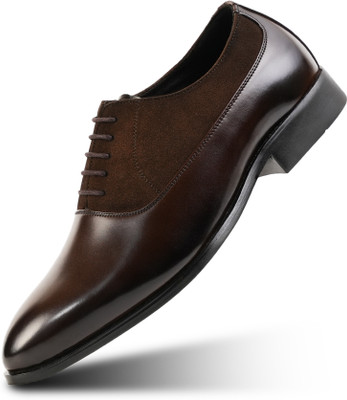 MONKSTORY Monkstory Glossy-Suede Oxford Hybrid Lace-ups - Brown Casuals For Men(Brown , 6)