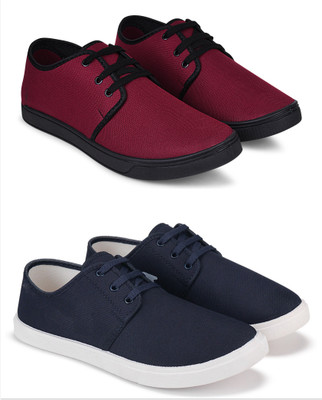 Free Kicks Combo Of 2 Shoes FK-205 & FK-201 Sneakers For Men(Navy , 9)