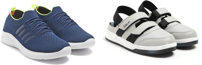 Face Sneakers For Men(Navy, Grey , 10)