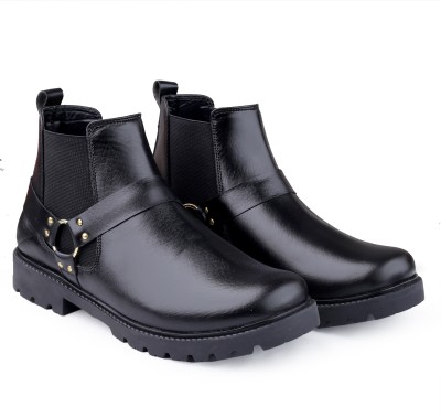 BXXY Men's New Arrival Casual Ankle Lace-Up Ring Chelsea Party Wear Boots Boots For Men(Black)