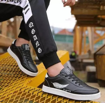 BOKZZON Everyday sneakers men – casual black shoes for men comfy shoe for men vibe Sneakers For Men(Black , 10)