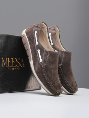 Meesa Shoppe Men’s Loafers – Stylish, Comfortable & Casual Slip-On Footwear Loafers For Men(Brown , 7)