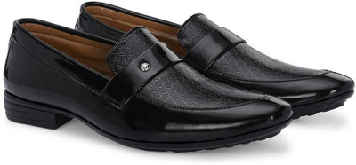 RED LIONS Men's New Stylish Party Wear Black Casual Slip-On Loafers And Mocassion Shoes Loafers For Men(Black , 7)