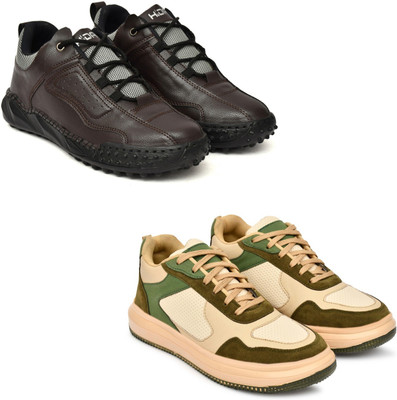 Hida Comfort Fit Sports Shoes for Gym & Outdoor Wrestling Shoes For Men(Brown, Green , 8)