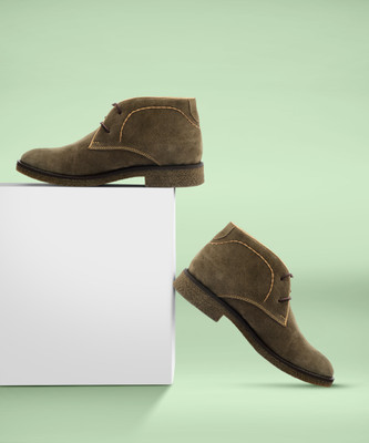 TZARO Oliver Corporate Casuals For Men(Olive , 6 UK/India)