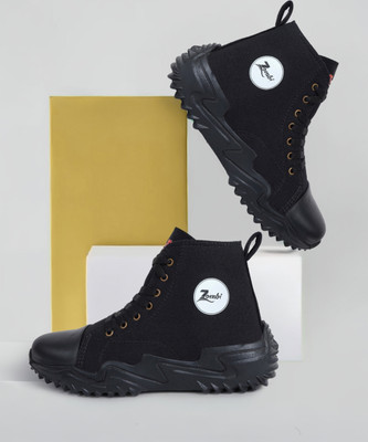 Zixer Trending High Ankle Shoe/Casual Sneaker Funky Shoe for Boy/Casual Shoes High Tops For Men(Black , 6)