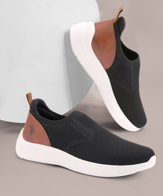 U.S. POLO ASSN. Slip On Sneakers For Men(Black , 8)