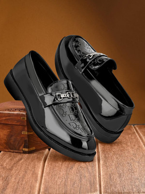 Ratelo Stylish and comfortable semi casual and formal Loafers For Men(Black , 8)