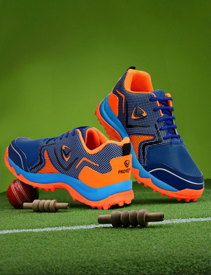 PRO KVH Plus 2.0 Fast Strap Rubber Spikes Durability Shoe for All-Round Performance Cricket Shoes For Men(Orange , 5)