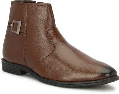 STALAG Zipped-Resistance Boots For Men Boots For Men(Brown , 9)