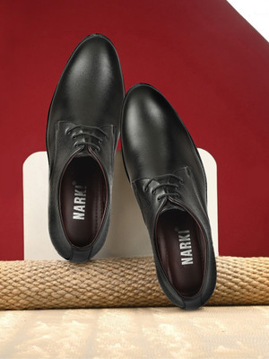 NARKI Black Formal Shoes for Men | High Heel Shoes Men | Office Shoes for Men Outdoors For Men(Black , 6)