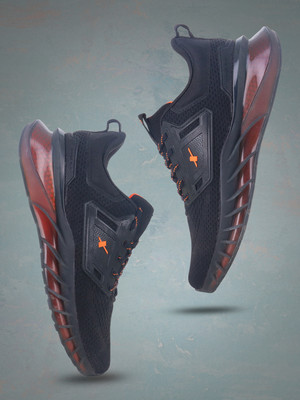 Sparx SM 796 Walking Shoes For Men(Black, Orange , 10)