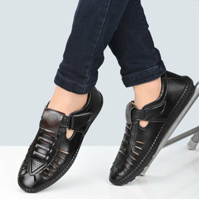 Men's Avenue Men's Black Half Back open Casual Loafers For Men (Black) Casuals For Men(Black , 6)