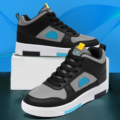 BRUTON Trendy & Stylish Casual Shoes Sneakers For Men(Grey, Black , 6)