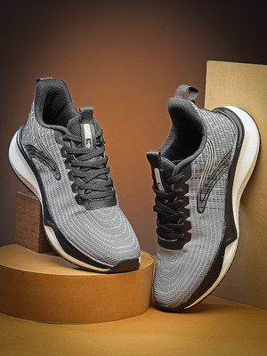 action Athleo NITRO 704 Lightweight Comfortable Stylish Sports Lace Up Running Shoes For Men(Grey, Black , 7)